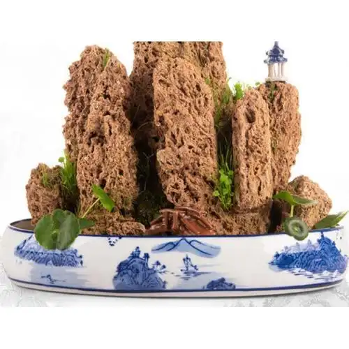 假山小摆件上水石吸水石小型石盆景石头鱼缸微景观原石造景装饰