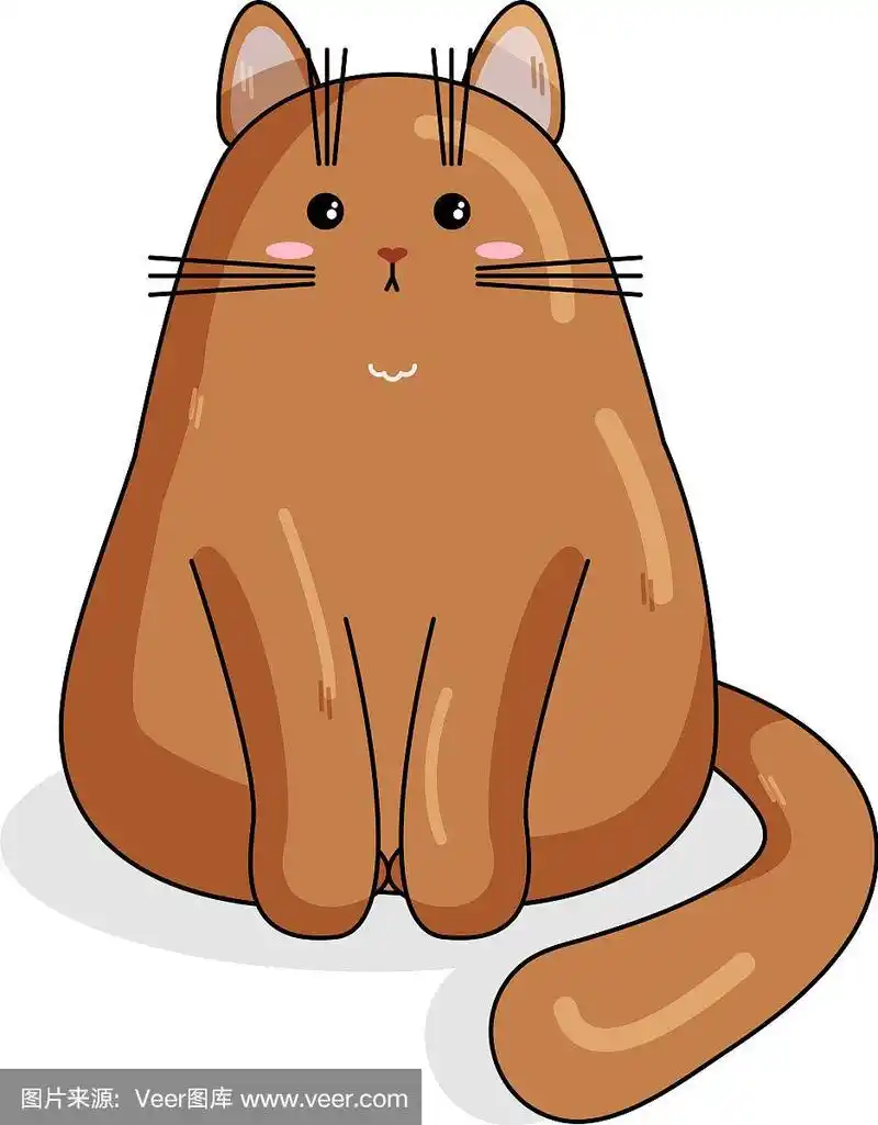 性格的波斯猫在卡哇伊风格