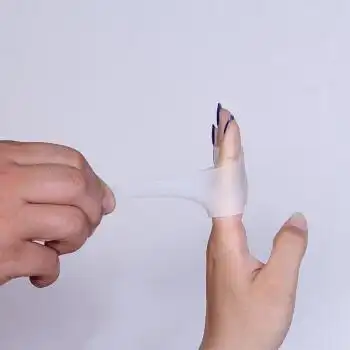 指甲保护假手指护具咬手指头干裂写字手疼 纤维硅胶套(7cm大拇指)一只