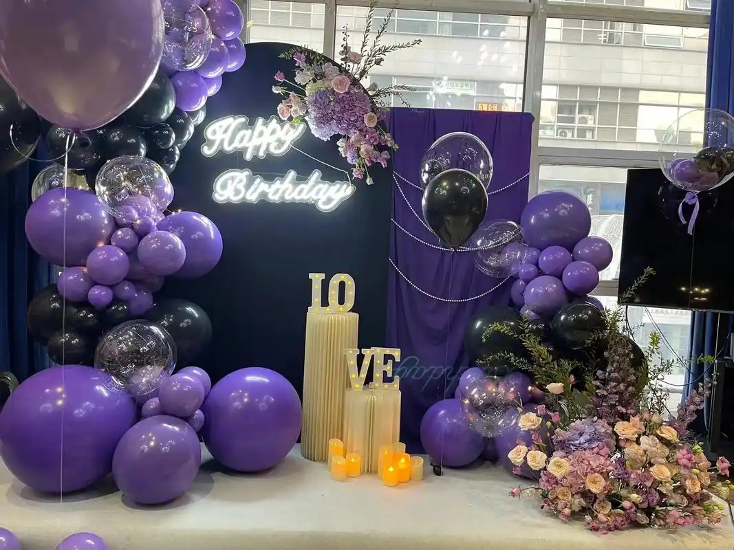 "紫色生日布置,浪漫的梦境之旅95"