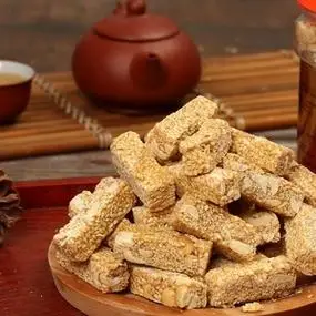 潮汕传统小吃茶点潮州龙湖特产白芝麻黑芝麻条花生酥豆方姜汁软糖