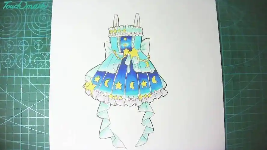 t馆绘画小课堂:马克笔人物手绘教程《动漫服饰上色》_裙子_颜色_部分