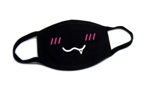 防尘口罩冬季保暖秋季防寒动漫周边口罩w嘴 口罩男潮款骑行 kz黑色