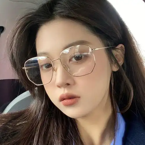 眼镜纯钛显脸大脸镜框超轻女款圆脸素颜近视眼防蓝光镜