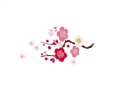 古典卡通梅花中国风背景素材