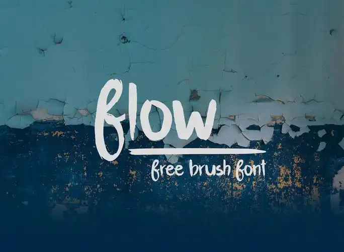 创意水彩广告设计英文画笔手写字体 flow brush font