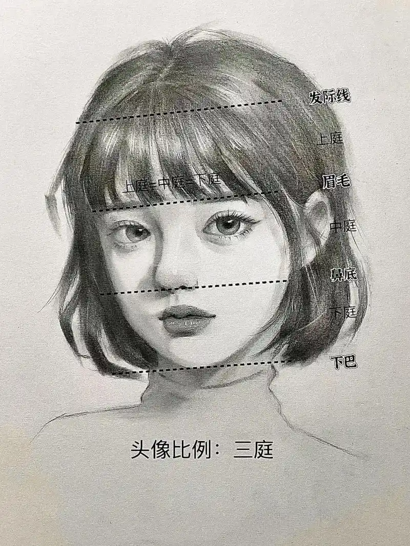 素描头像起型步骤 - 抖音