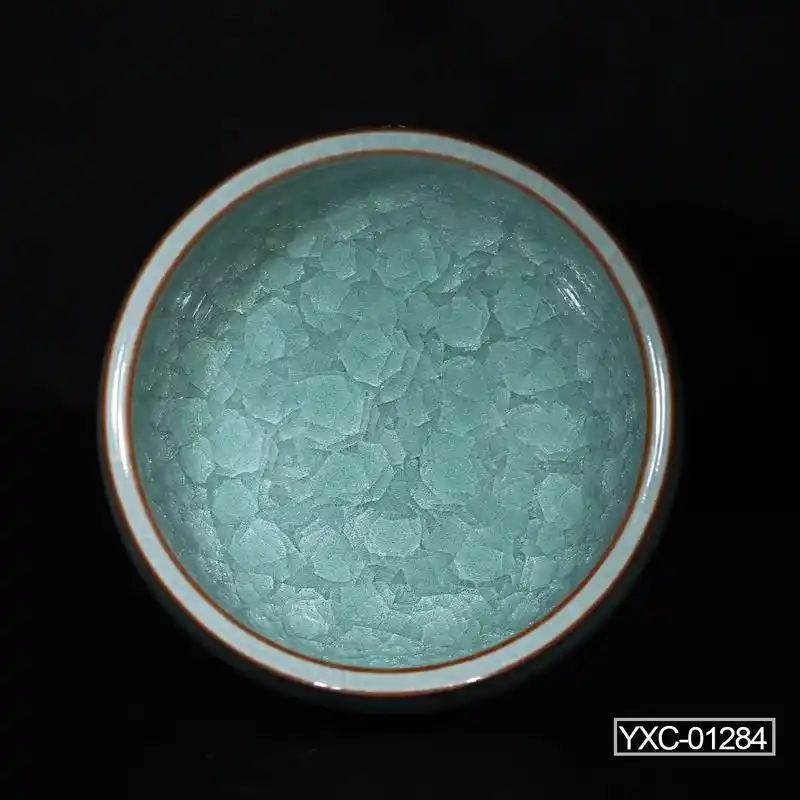 青瓷叶小春,冰裂风水缸杯 口径7. - 抖音