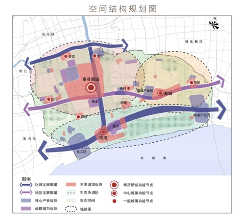 奉贤2035总规公示:形成新城,海湾,奉城三大城镇圈,与中心城区联系缩至