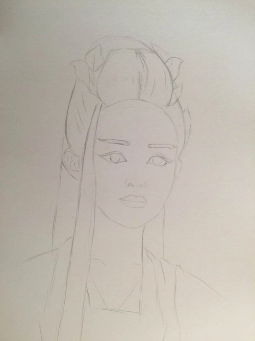 彩铅画花千骨因为爱上你我才成了我