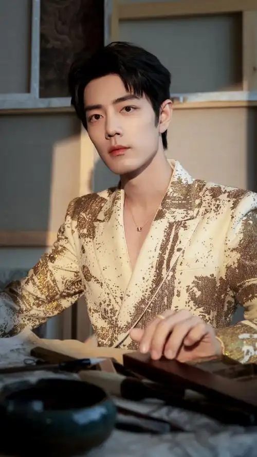 鎏金系白马王子 9007|肖战#什刹海f3##肖战深v真空西装