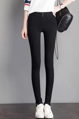 韩版黑色打底裤女外穿紧身裤新款秋季新款百搭显瘦小脚铅笔裤