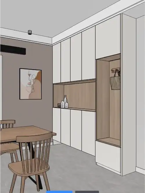 带详细尺寸和内部结构的玄关鞋柜.