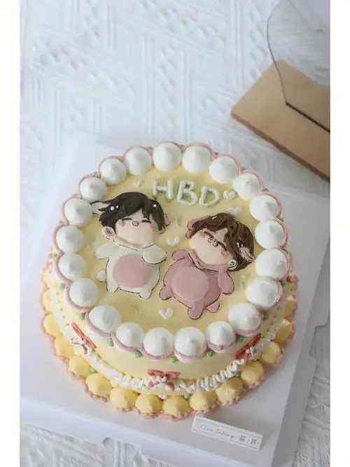 桂林蛋糕王一博肖战手绘蛋糕