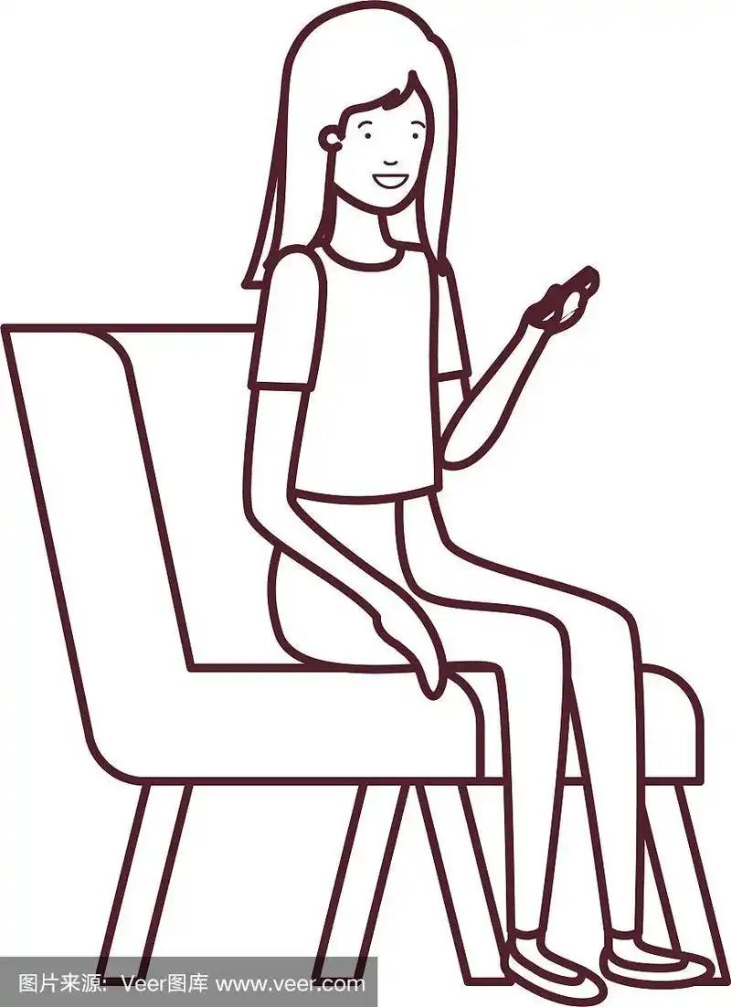 剪影女子坐在椅子上