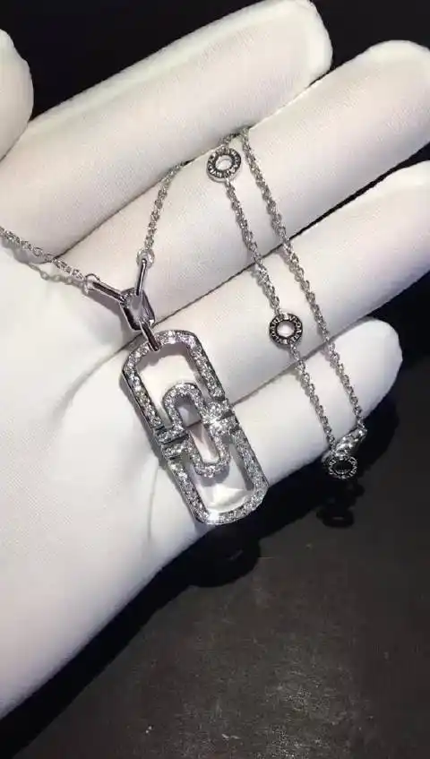 星际67# 宝格丽男款 回形针项链 帅气佩戴起来很百搭很随意 超热门