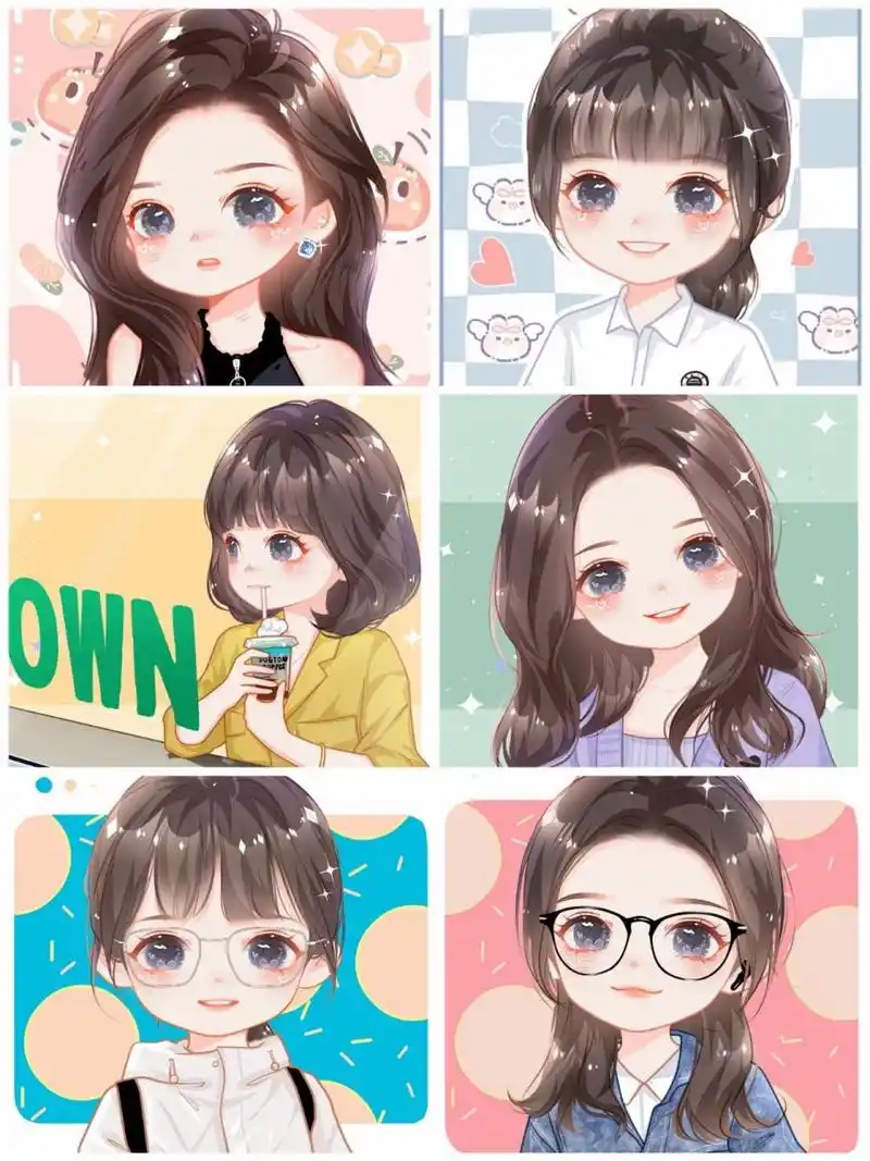 超可爱手绘q版女生漫画头像 7815换个头像换个心情 根据照片绘制