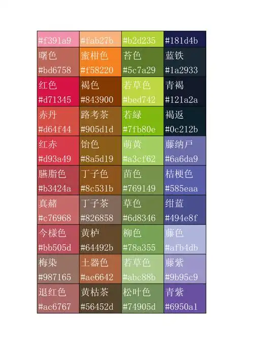 颜色名称对照表doc7页