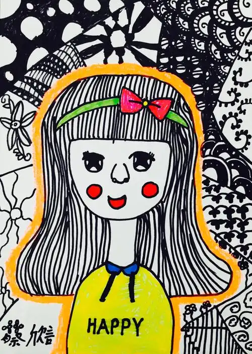 们初步掌握线描人物头像的观察方法和描绘方法,画出自己的线描头像画