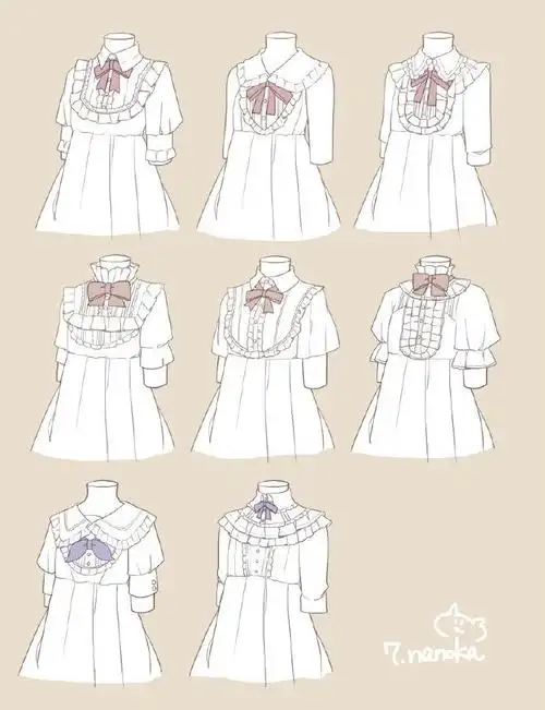 万千少女喜欢的洛丽塔小裙子这组绘画素材收好