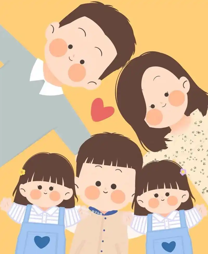 一家五口哥哥双胞胎妹妹头像～你留言我做图