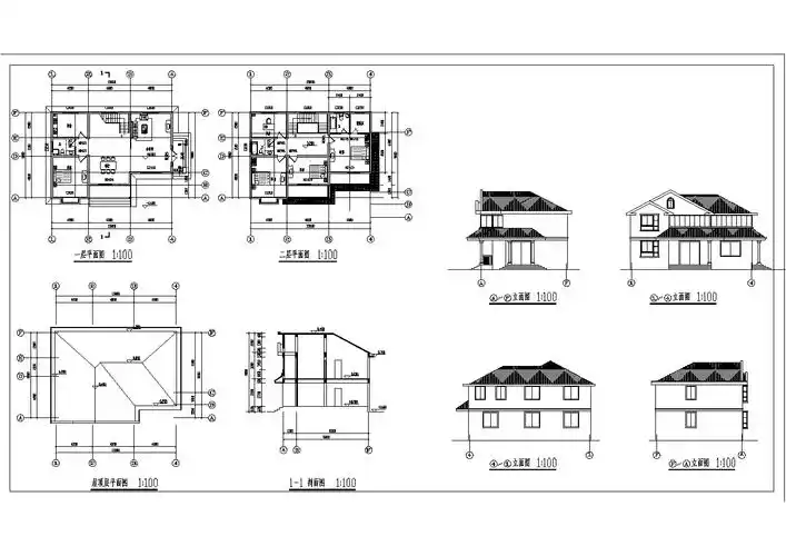 本图纸包括,平面图,立面图,剖面图等,从不同角度展示,可供参考.