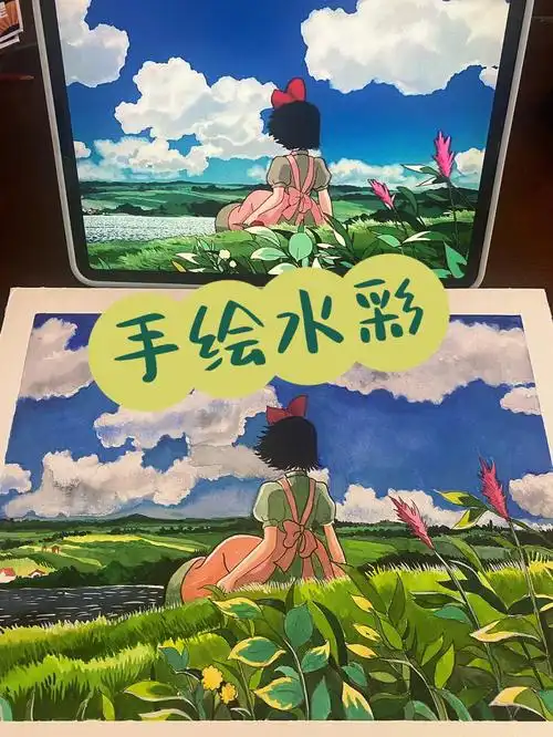 魔女宅急便手绘宫崎骏动画场景带线稿78