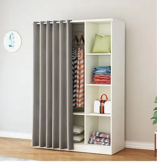 衣柜简易组装房家具卧室宿舍单人衣柜无门柚木色长120深40高180入户