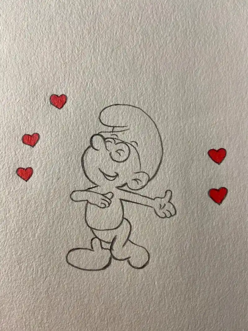 蓝精灵 儿童简笔画 手绘