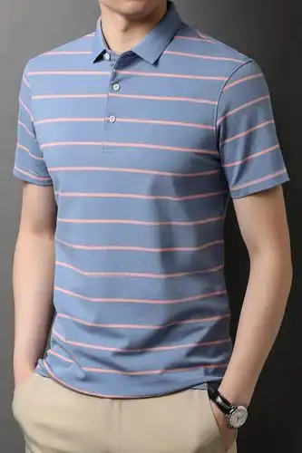 爸爸短袖t恤男夏装polo打底衫中年男士上衣夏季qlm88123-p75,男装t恤