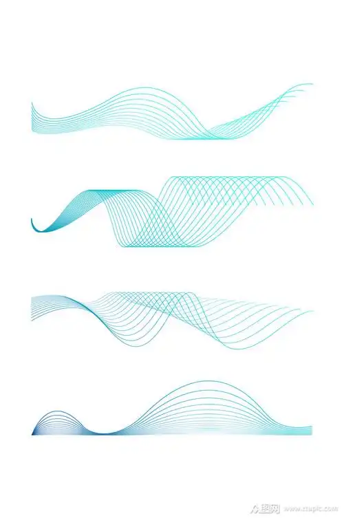 蓝色科技感线条元素素材