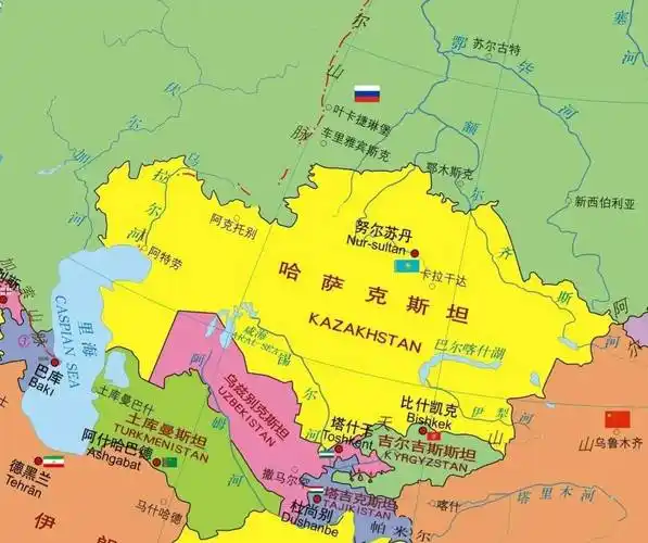 哈萨克斯坦地图10,阿尔及利亚—北临地中海,但无数据可查阿尔及利亚