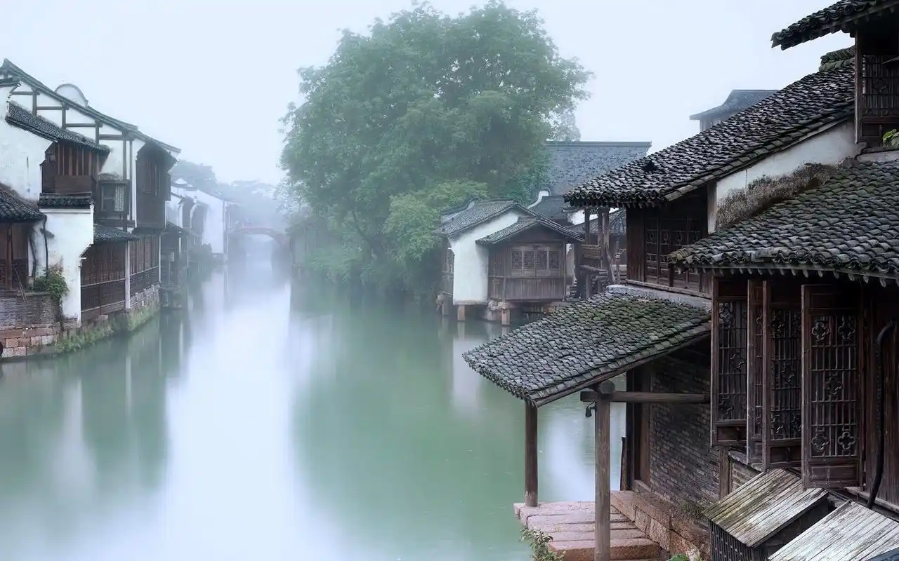 朦胧江南水乡唯美高清桌面壁纸