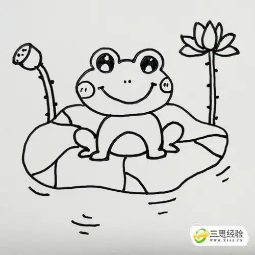 简笔画:萌萌的小青蛙_三思经验网