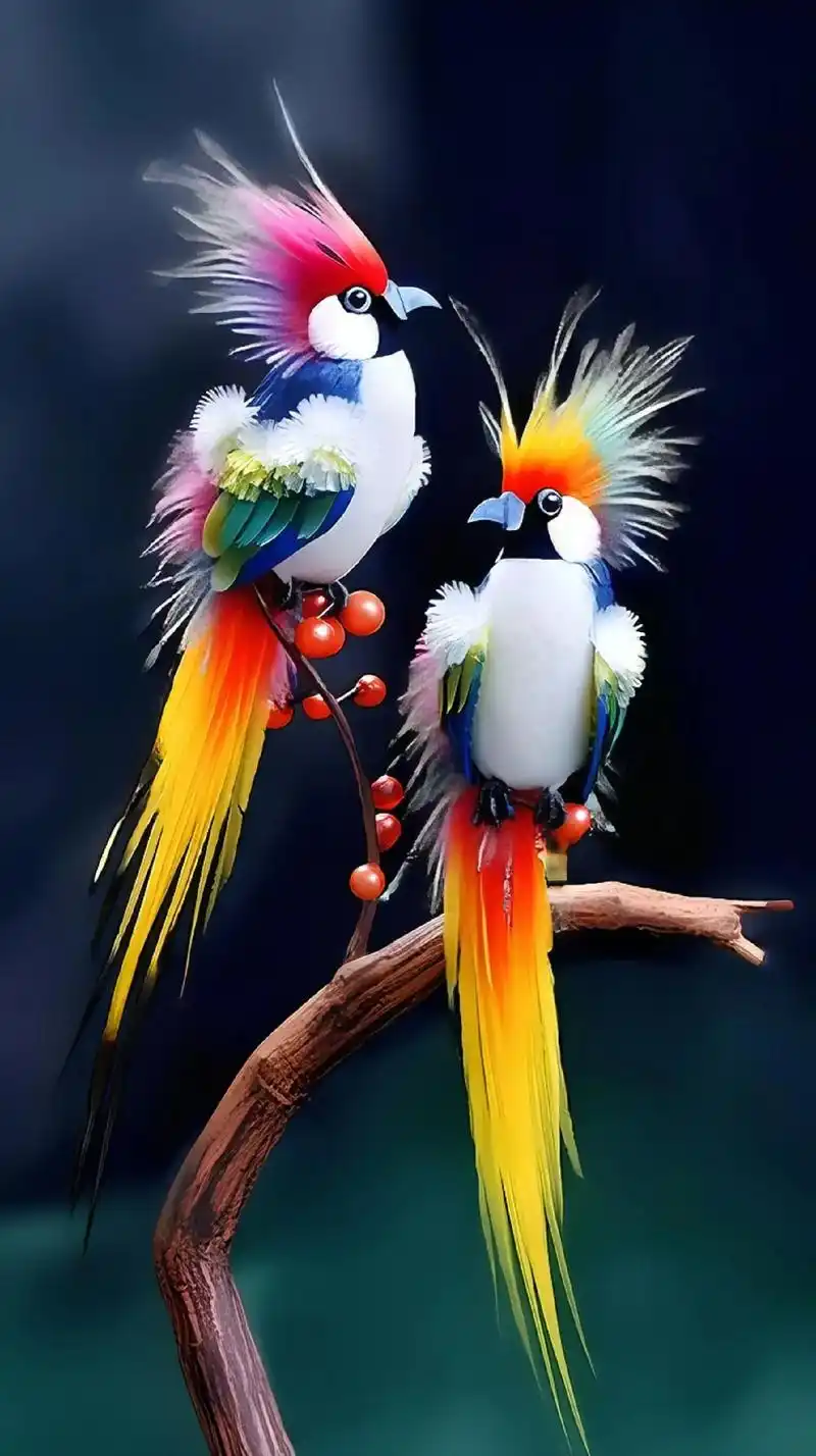 天堂乌被誉为"爱情鸟",常被用来象征忠贞不渝的爱情