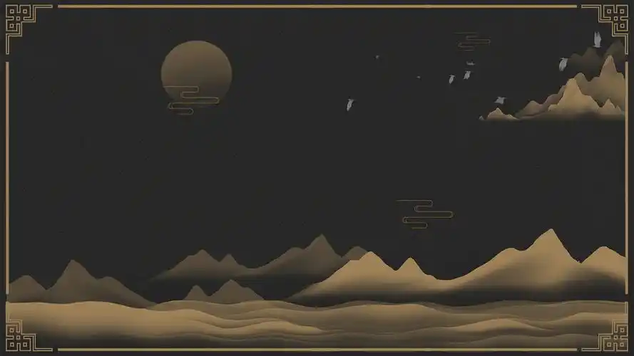 黑色古风山水边框展板背景视频古风边框背景