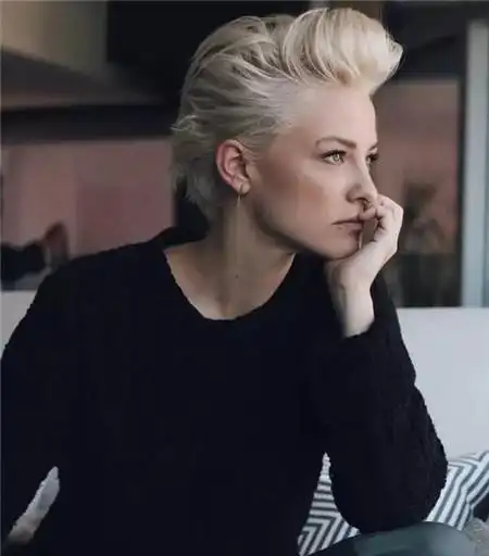 酷女孩超短发 all back大背头