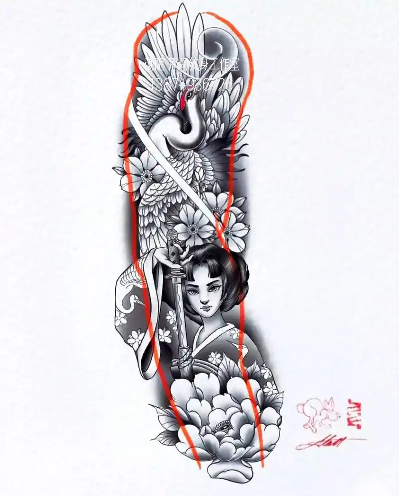 纹身手稿素材 #花臂 #tattoo #刺青艺术#传统纹身 - 抖音