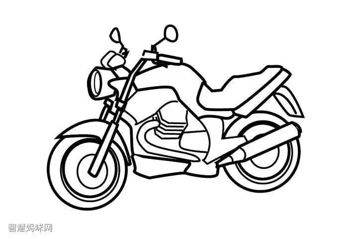 帅气的摩托车简笔画画法步骤