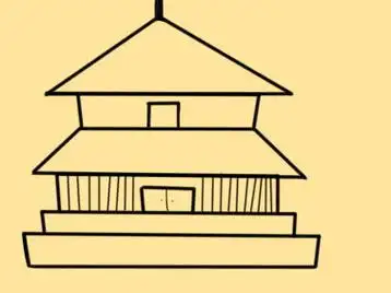 古建筑简笔画 古建筑简笔画线描