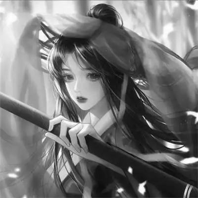 动漫古风头像黑白图片