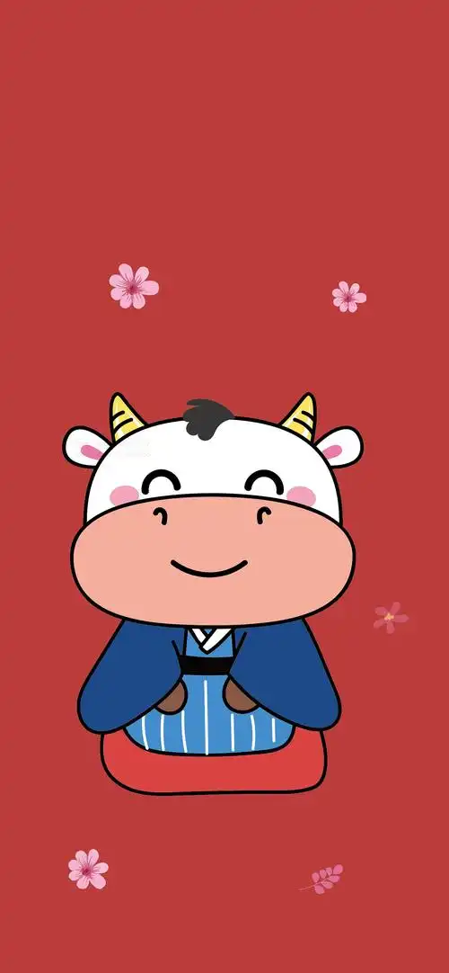牛壁纸手机壳可爱卡通牛插画