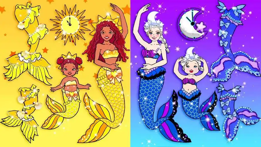 剪纸动画:太阳公主vs月亮公主的海底豪华城堡,光与夜谁能胜出?