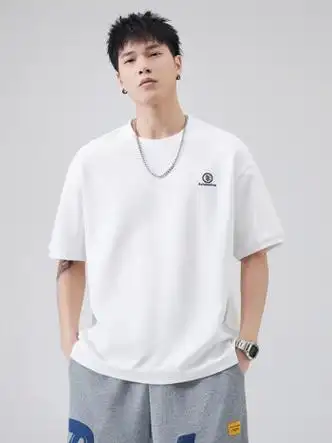 班尼路baleno2024夏季款新品个性下摆开叉t恤男潮流新款宽松短袖上衣