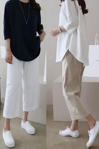 阔腿裤女夏2018新款韩版棉麻裤高腰显瘦学生宽松亚麻休闲裤九分裤