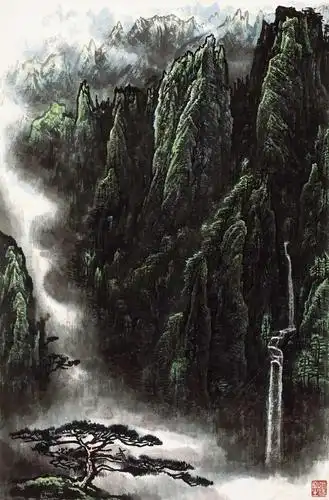 黄山始信峰             尺寸 :  70x46cm             作者 :  张凭