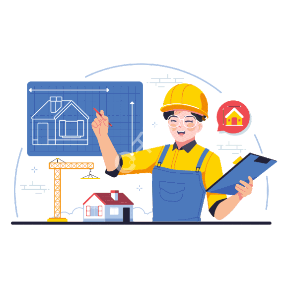 扁平彩色建筑设计师 i>工 /i> i>作 /i>lottie动画