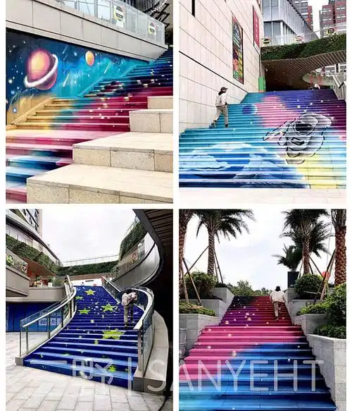 东莞滨湖万科里楼梯涂鸦墙绘