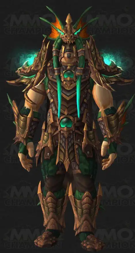 魔兽世界各职业t21模型来了,依次是战士,法师,牧师,死亡骑士,德鲁伊