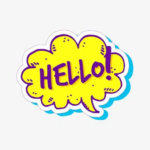 黄白色hello语言框